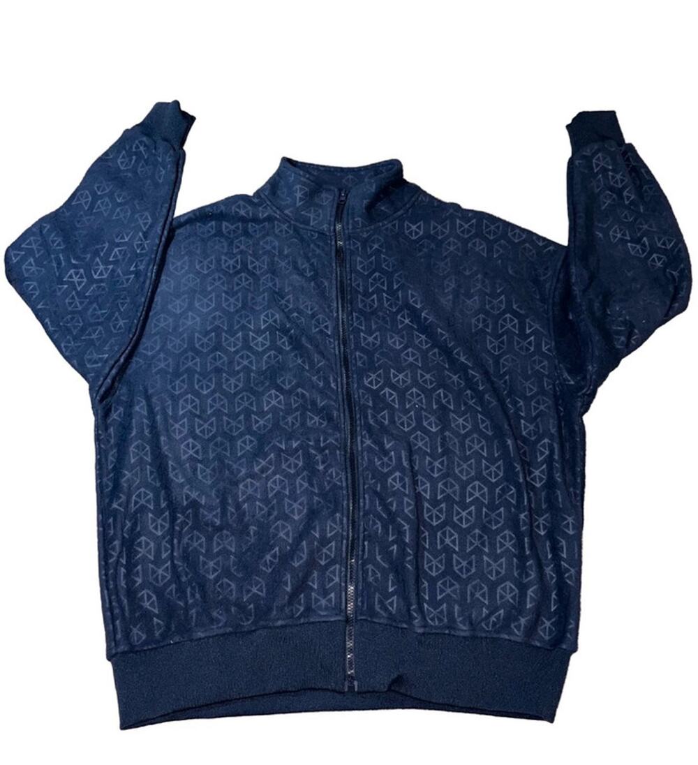Rawgear Mens Monogram Track Jacket Fleece Full Zip Fit Blue Mens NWOT Medium M
